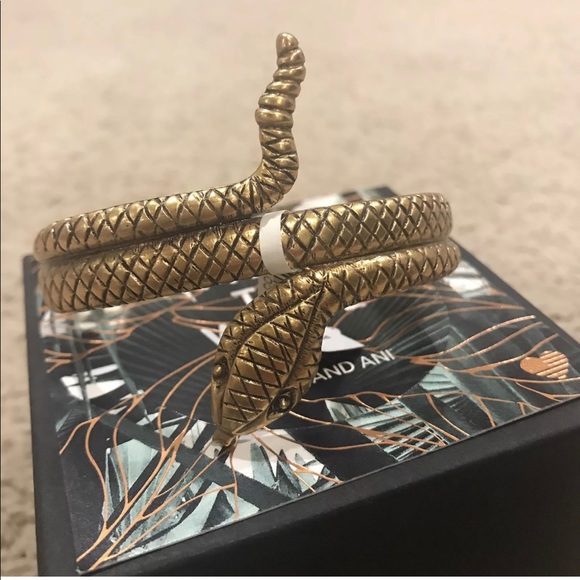 RARE Alex and Ani Serpent Snake Cuff Bracelet - Picture 2 of 3