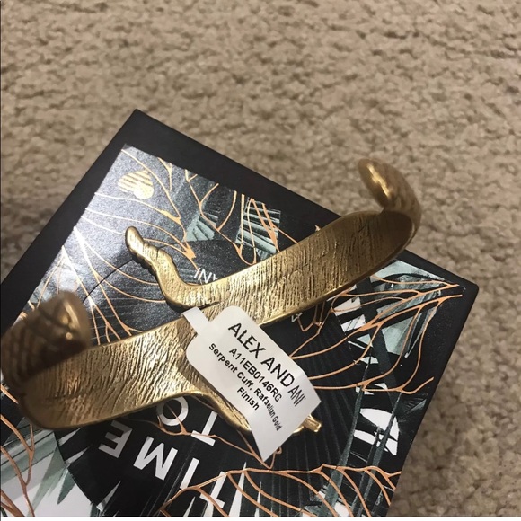 RARE Alex and Ani Serpent Snake Cuff Bracelet - Picture 3 of 3