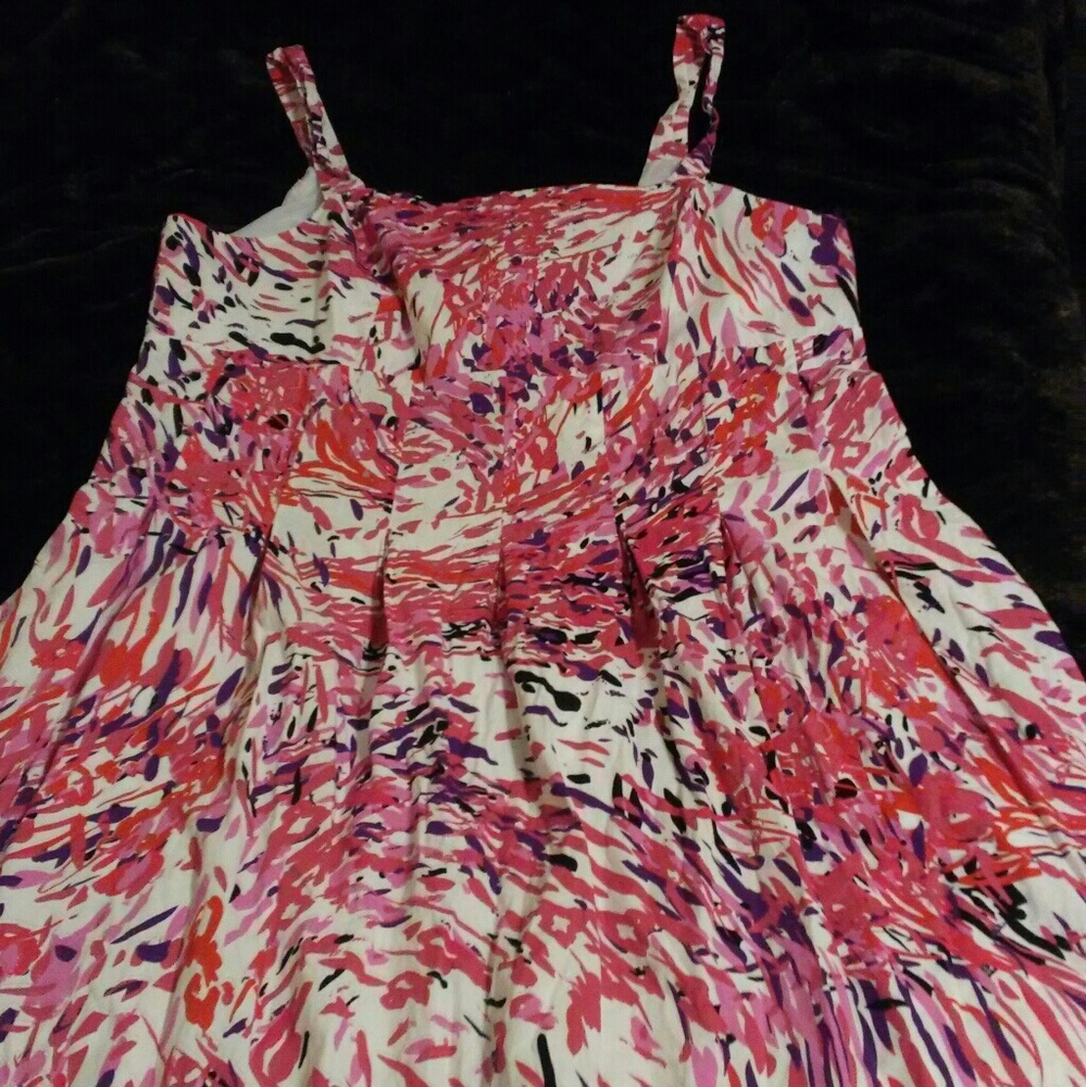 Pink, purple, white lined sundress