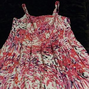 Pink, purple, white lined sundress