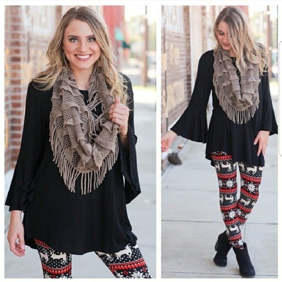 Infinity Raine Accessories - 🔴SOLD OUT🔴Taupe Fringe Infinity Scarf