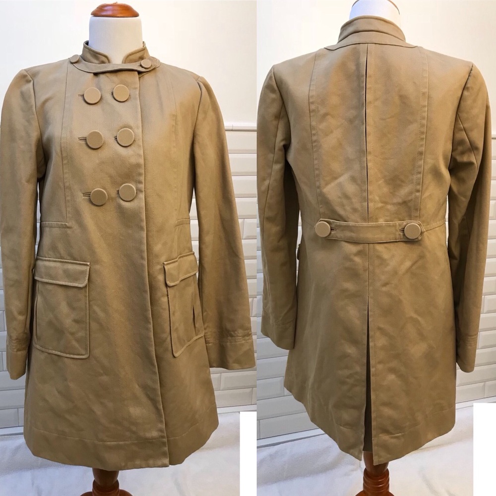 H&M Military Trench Collarless Jacket - Khaki