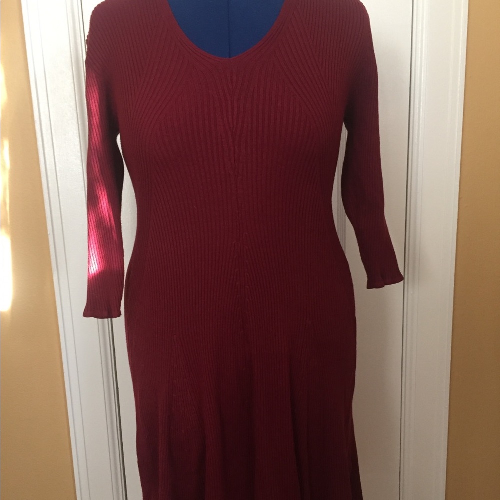 Burgundy sweater dress by Worthington