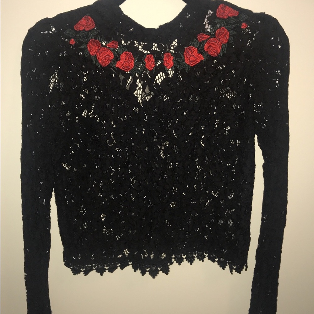 Long sleeve lace top