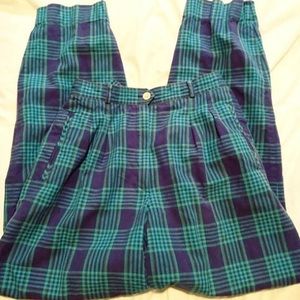 Liz Claiborne Vintage High waisted plaid trousers