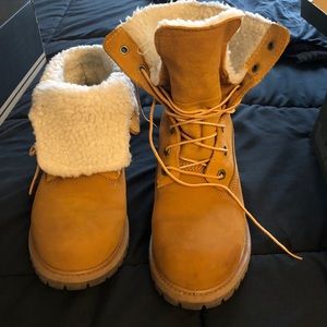 Fur lined Timberlands