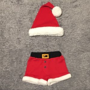 Boy’s Baby Santa Diaper Cover & Hat Size: 6-12M