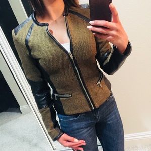 H&M Olive Faux Leather Moro Jacket