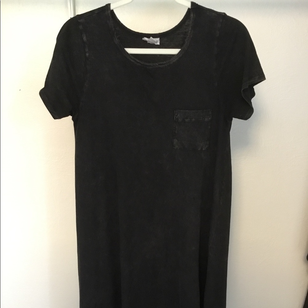 EUC Lularoe XS Black Acid Mineral Wash Carly Dress