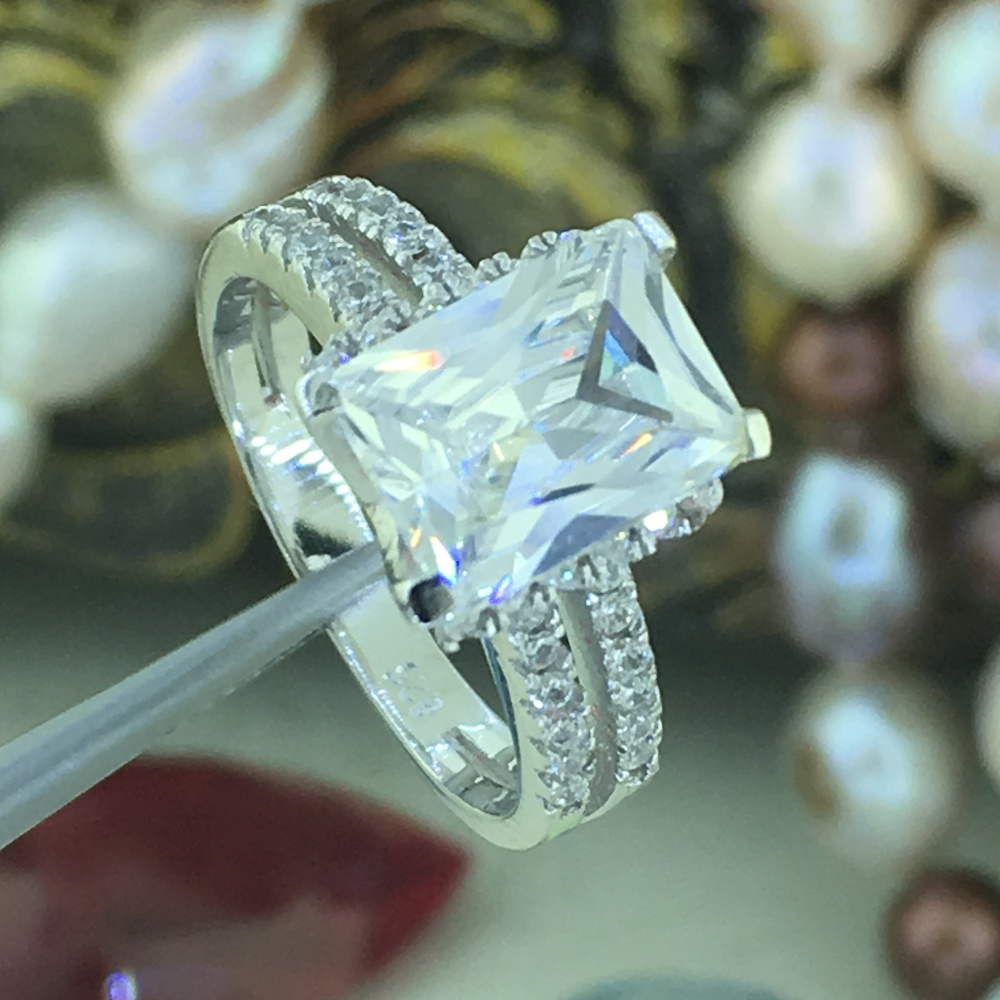 2.5 CT CZ Sterling Silver Halo Engagement Ring