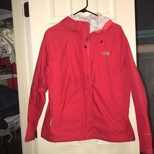 The Northface Women’s Hyvent Rain Jacket in coral