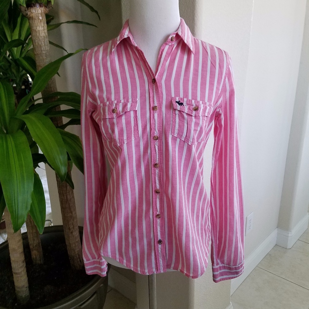 Abercrombie & Fitch Pink Stripped buttondown