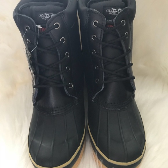 Waterproof Black Genuine Leather Snow/ Rain Men\'s Boots New