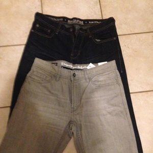 Two New men's jeans blue and gray 31X30