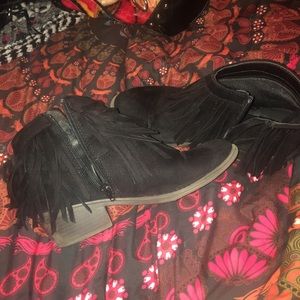 Fringe booties