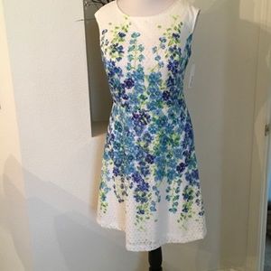 Floral White Sleeveless Dress