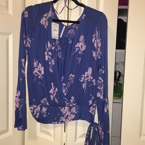 Purple Floral Free People Top