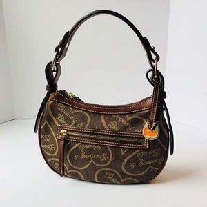 Dooney and Bourke Brown Signature Hearts Handbag