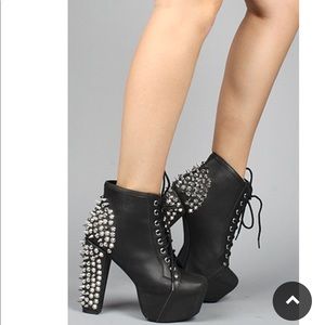 Jeffrey Campbell Spiked Litas Black leather🖤✨
