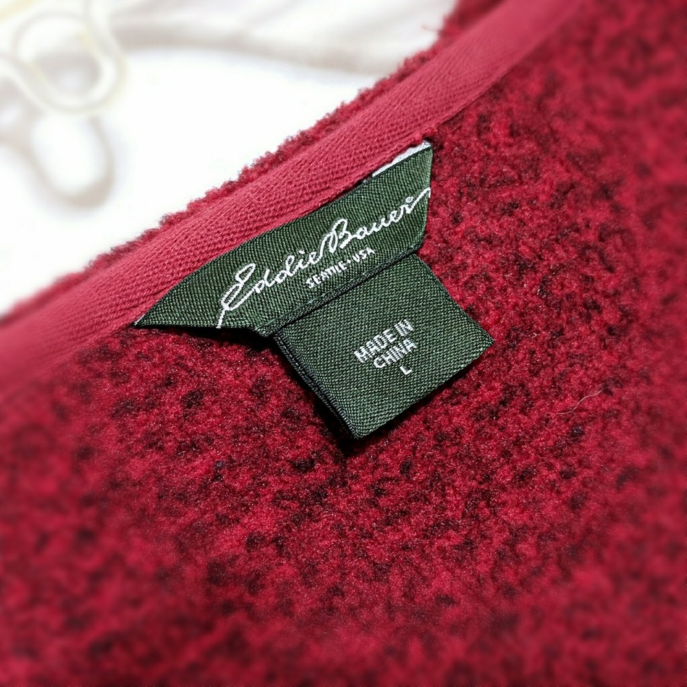 Eddie Bauer Red Pullover Hoodie Sz Large - Picture 4 of 4