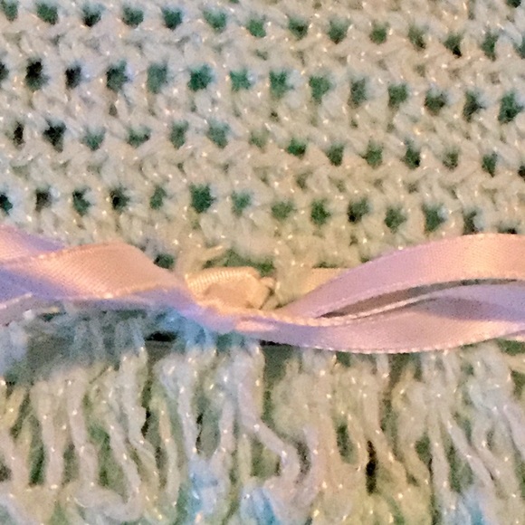 👶 Vintage Toddler Crocheted Knit Mint Dress - Picture 3 of 16