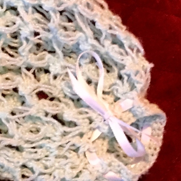 👶 Vintage Toddler Crocheted Knit Mint Dress - Picture 4 of 16