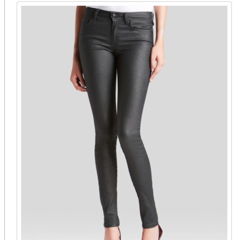 Joe’s Jeans mid rise skinny jeans coated black