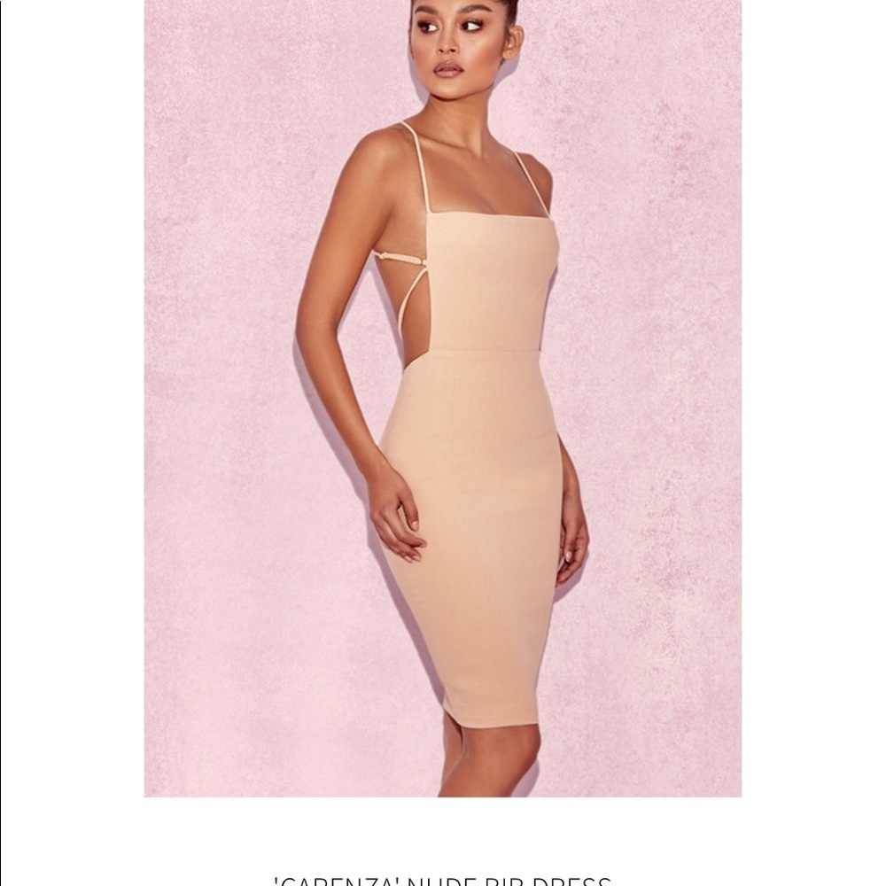 ‘Carenza’ Nude Bib dress