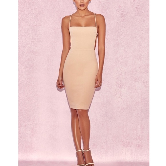 ‘Carenza’ Nude Bib dress - Picture 2 of 5