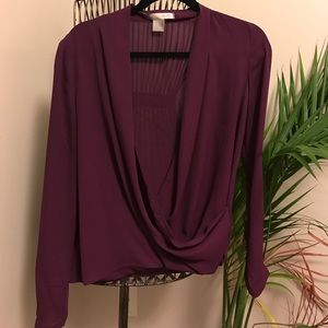 Purple Wrap Blouse