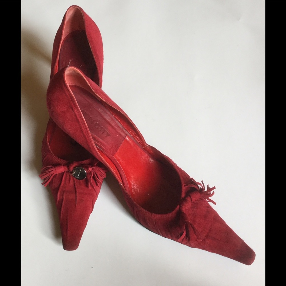 Givenchy Red Suede Pointy Toe Heels Size 40