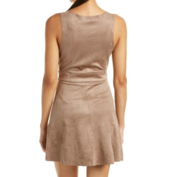 La Reine Cutout A-Line Taupe Grey Dress - Picture 2 of 2