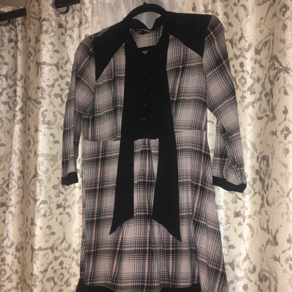 Plaid shirtdress