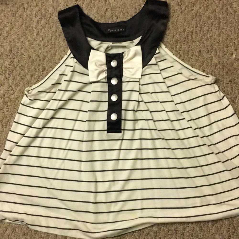 Striped tuxedo tank