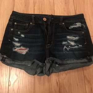 American Eagle American Flag Cut Off Shorts