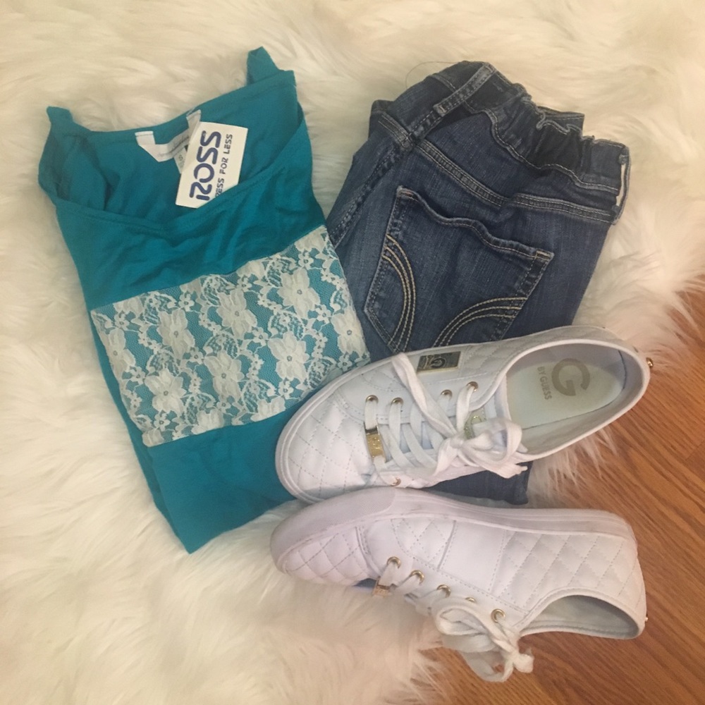 Blue and lacy shirt