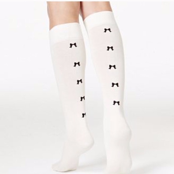 1 PAIR Kate Spade BOW Knee High Socks - Picture 2 of 5