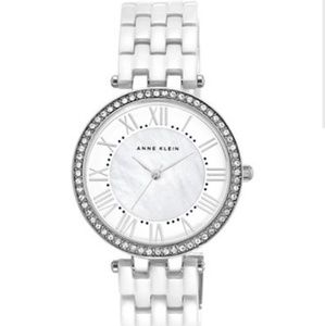 Anne klein white ceramic watch with opal middle