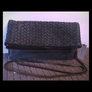 Anthropologie Black Cross Over Bag / Clutch
