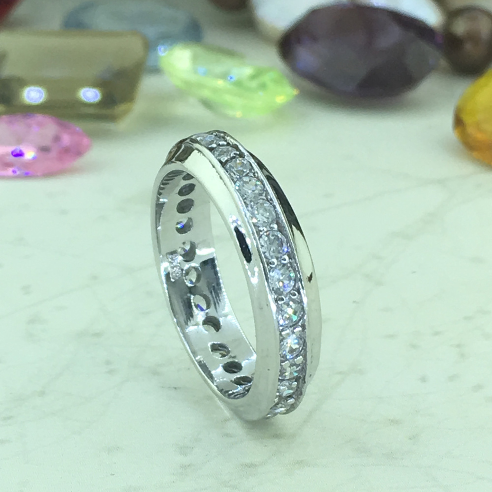 925 Sterling Silver Channel Set CZ Eternity Ring
