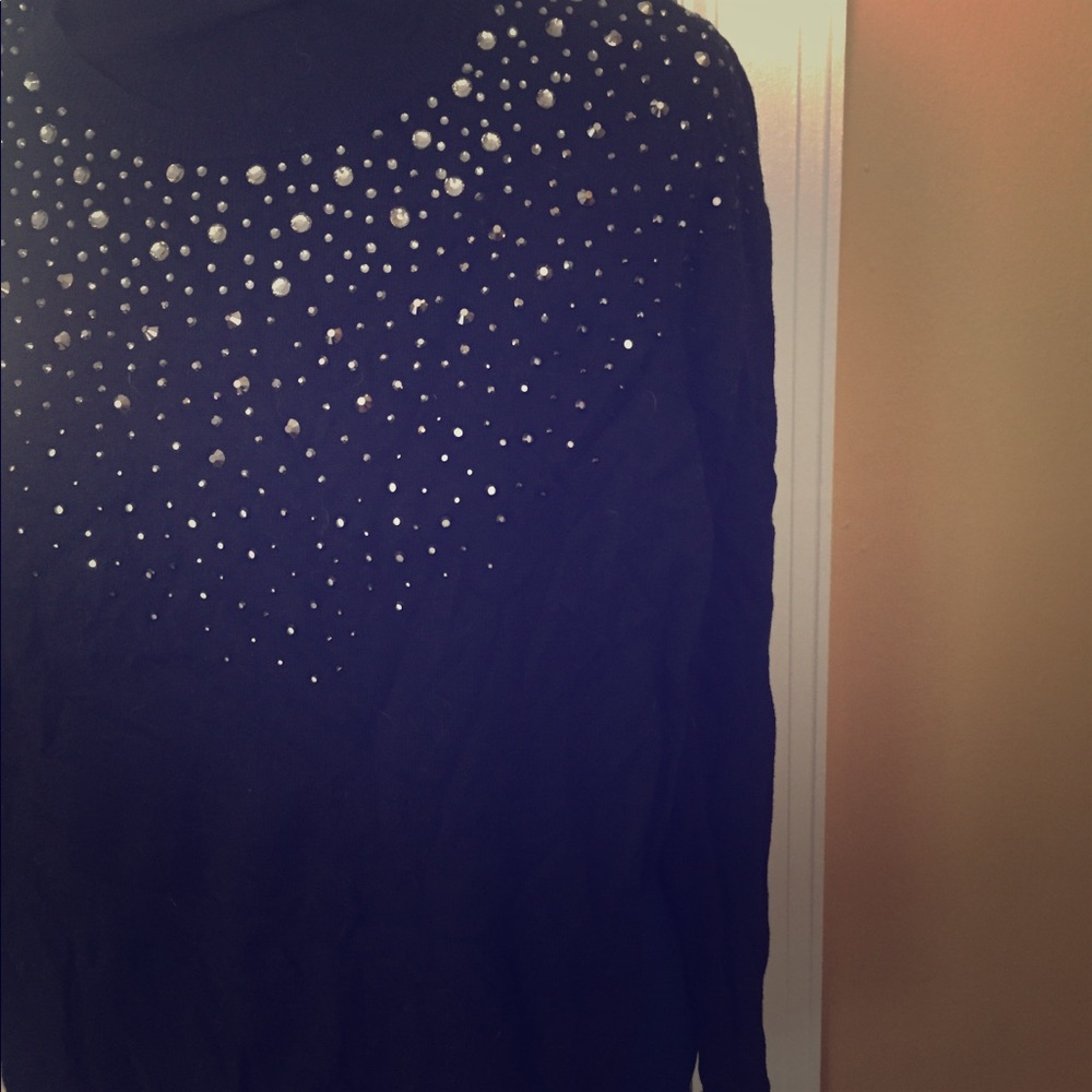 Beautiful black sweater with rhinestone detail