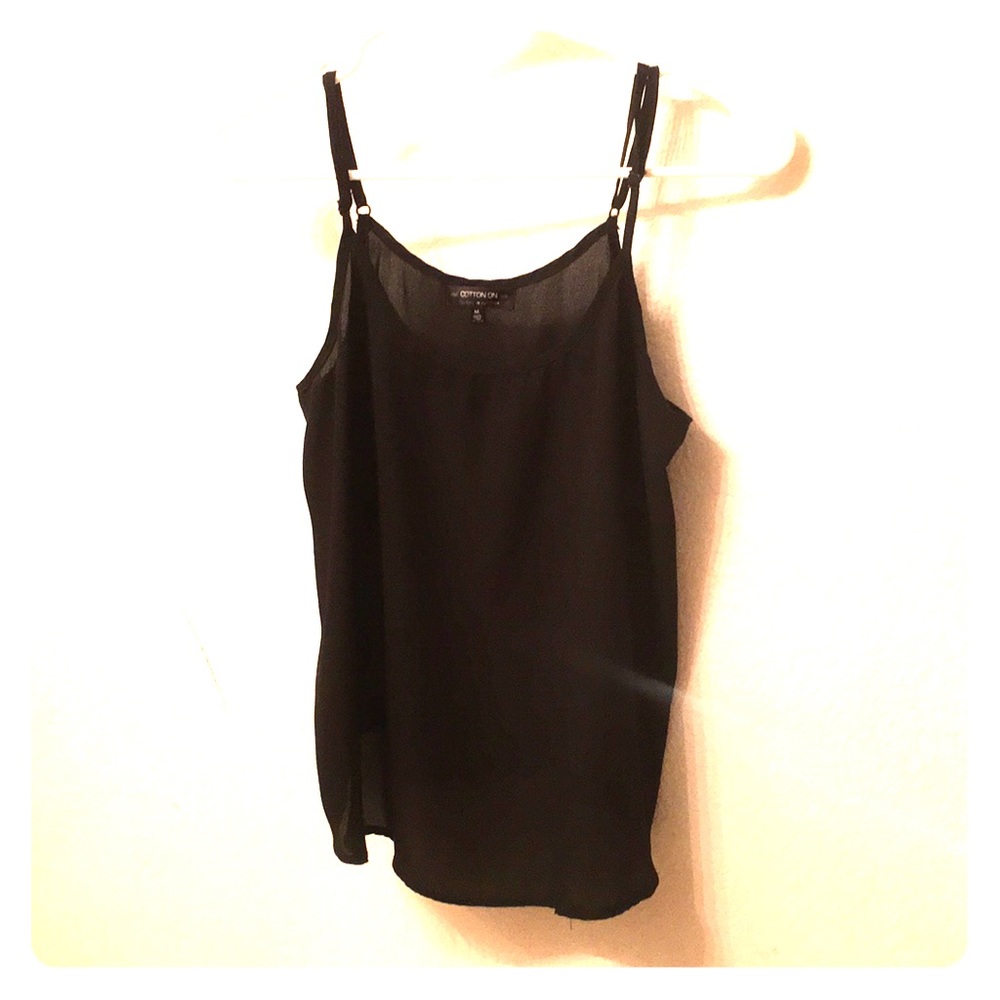 BLACK CHIFFON TANKTOP