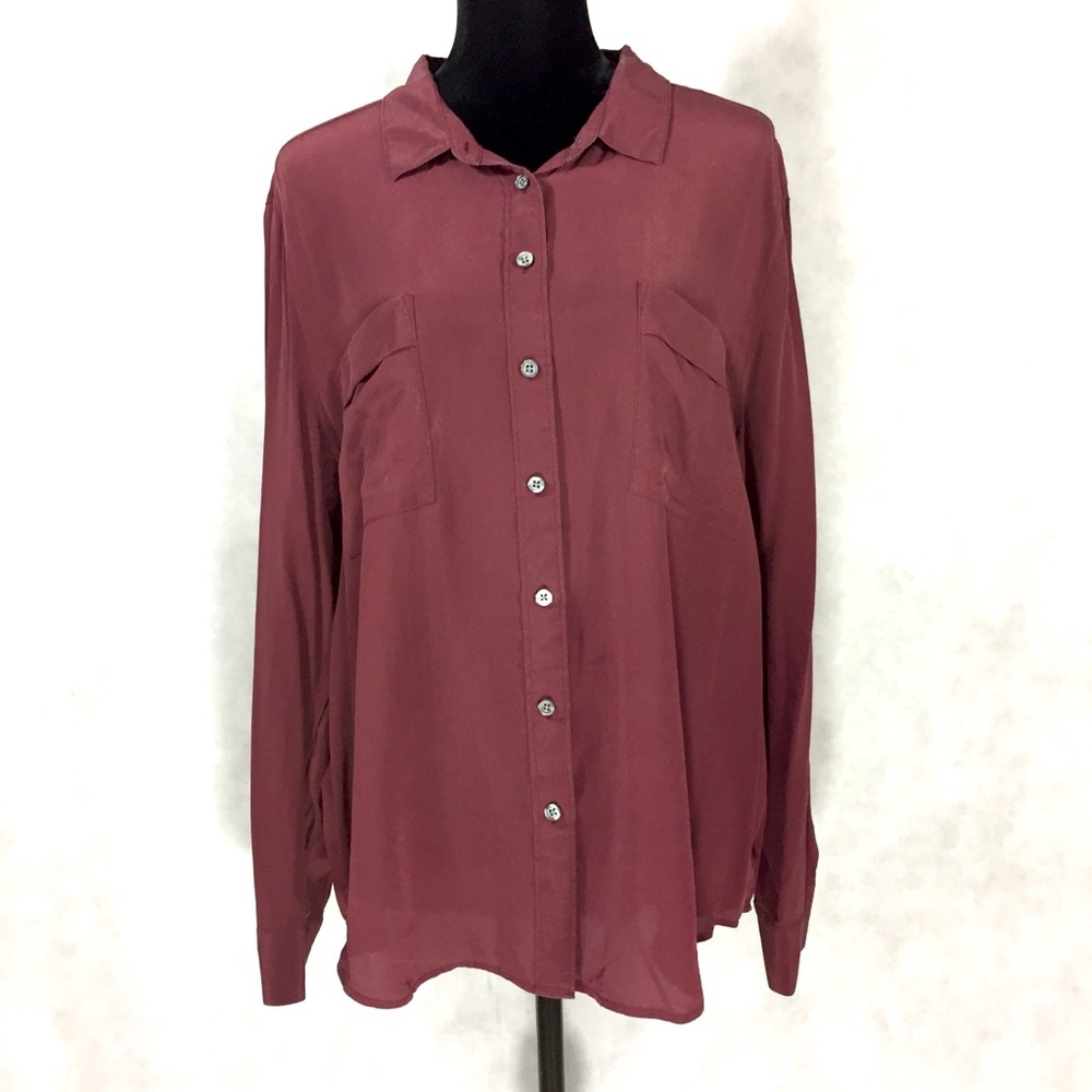 Ann Taylor Maroon Silk Blouse