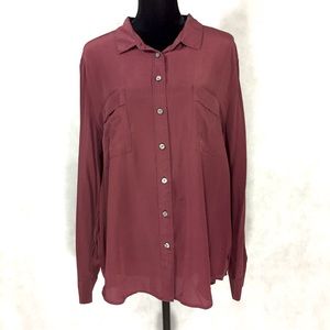 Ann Taylor Maroon Silk Blouse