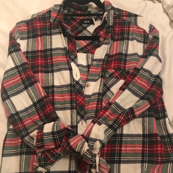 BDG Tops - Christmas Red Plaid Flannel from Urban Outfitters