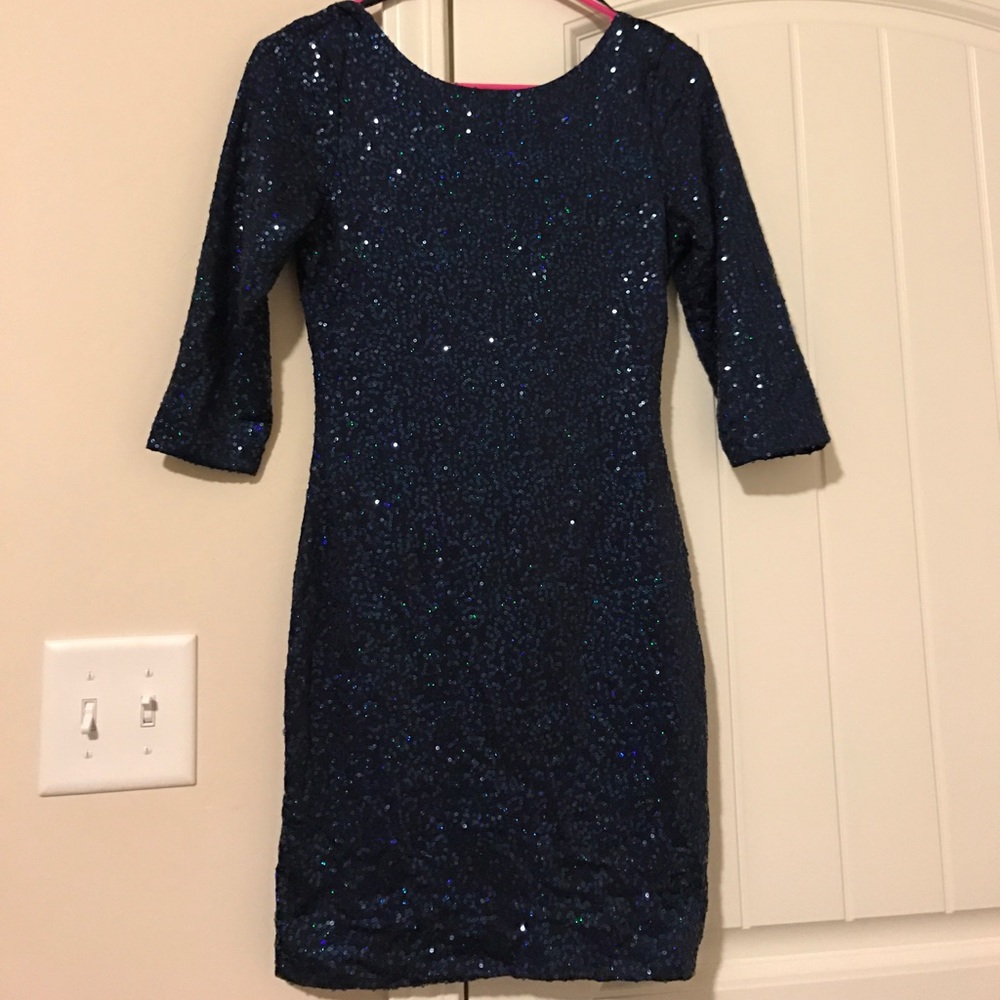 Blue Sequin Mini Dress!