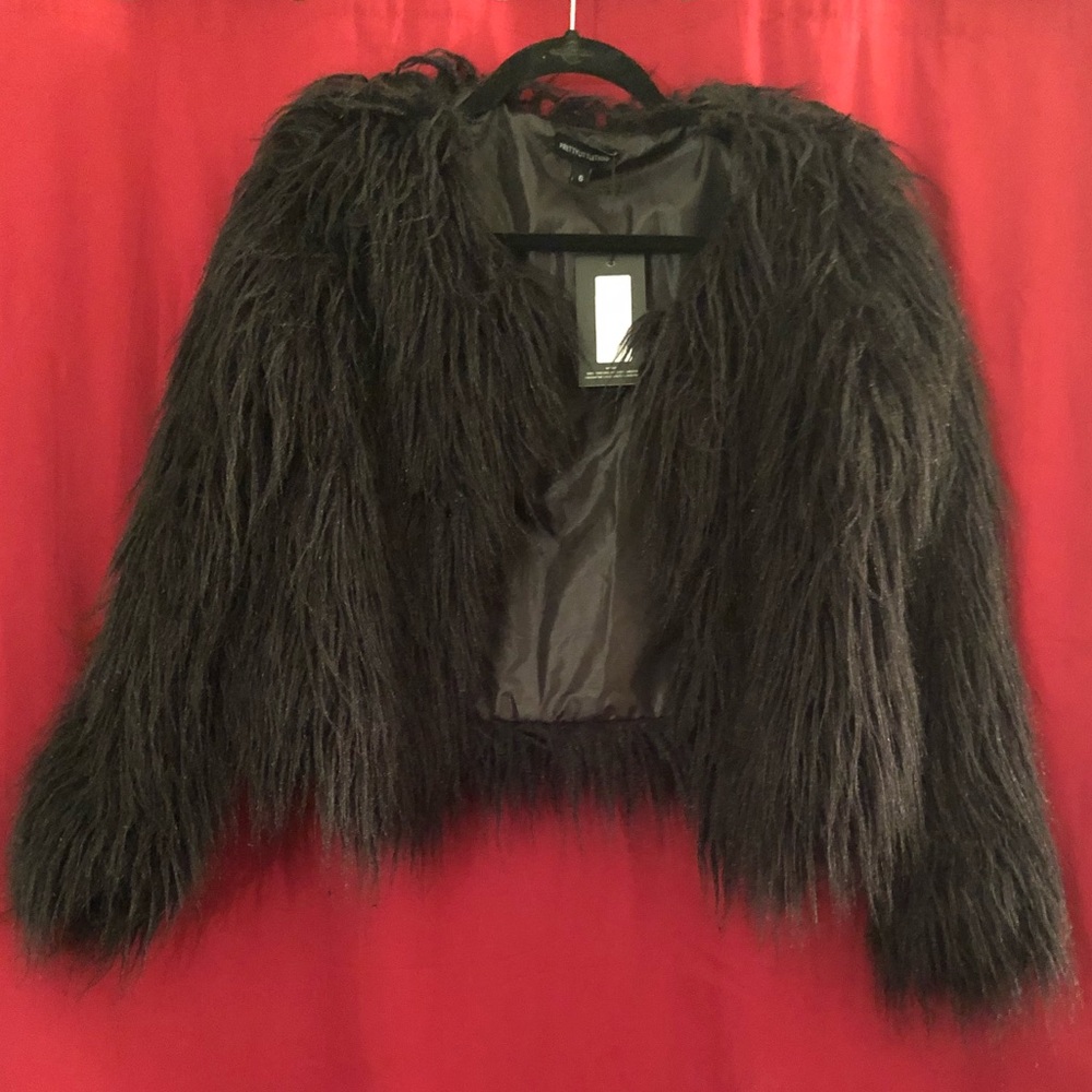 Black Faux Fur Coat