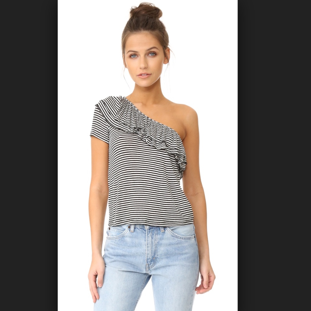 Splendid One Shoulder Ruffle Top NWOT