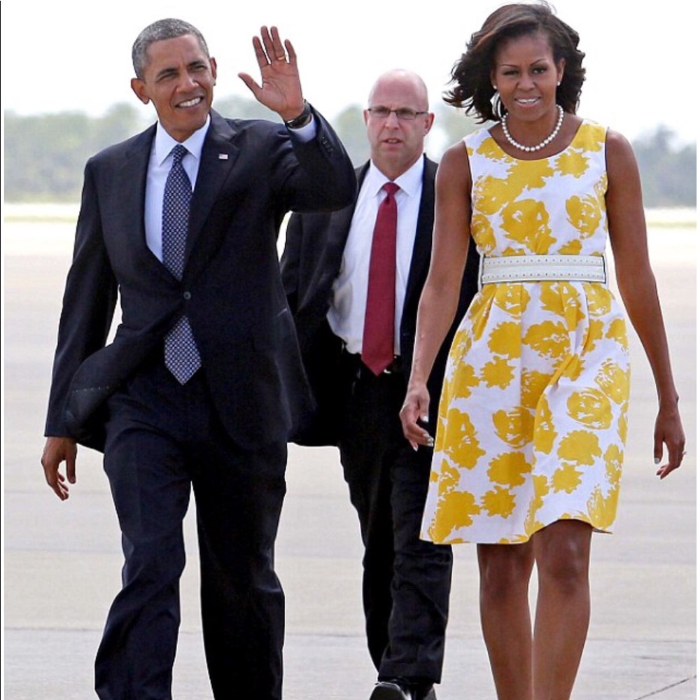 As SeenOn FLOTUS Michelle Obama Talbots Rose Dress