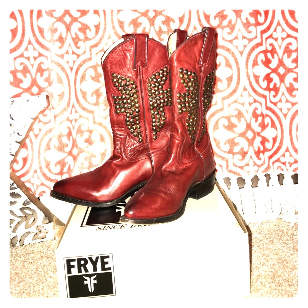 Frye size 6 red boots